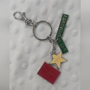 Macy's Gold Star Keychain with Red and Green Tags